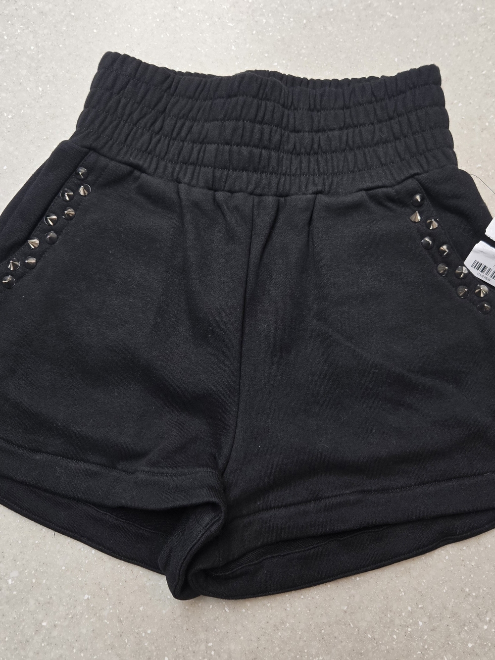 NEW AKIRA Black High-Waist Studded Athletic Shorts-Small